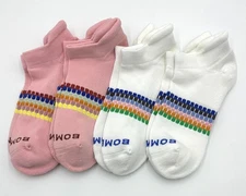 4 pairs Women's Bombas Honeycomb Solid Ankle Socks 2 Colors Mix Size Med 8-10.5