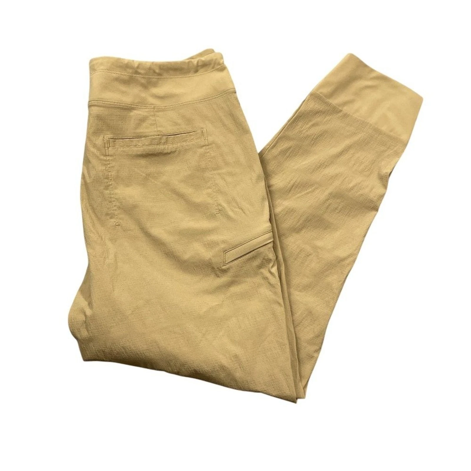 Athleta Pants 12 Pull On Brown Nylon Blend Pockets Zippered Pockets Capri