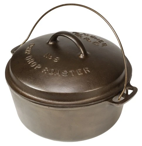 Vintage Wagner Ware No 8 Cast Iron Round Roaster Dutch Oven Restored Condition