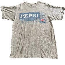 Vintage Pepsi Tee Shirt Men’s L/XL Gray Nothing Else Is A Pepsi Made In The USA