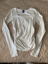 Wild Fable Womens Long Sleeve White Cotton To...