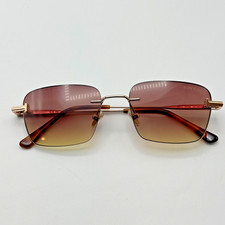 Tom Ford Sunglasses JAKE-02 TF1354 28Z Gold Rimless Brown Gradient Lens 54mm