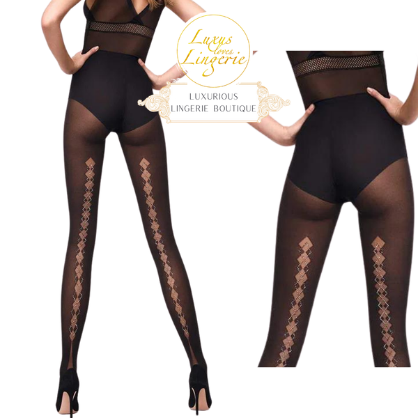 Diamond Tights By Wolford S Black Hematite Strumpfhose 600 Swarovski-Elements-image