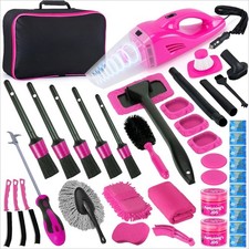 Car Detailing Kit Interior Cleaner With Handheld Vacuum For Women Pink