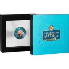 2023 Niue "Loggerhead Sea Turtle" 2 oz .999 Silver Coin Antiqued, 500 Minted