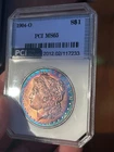 1904 O MS65 Morgan Silver Dollar Green Holder PCI Purple Blue Toner