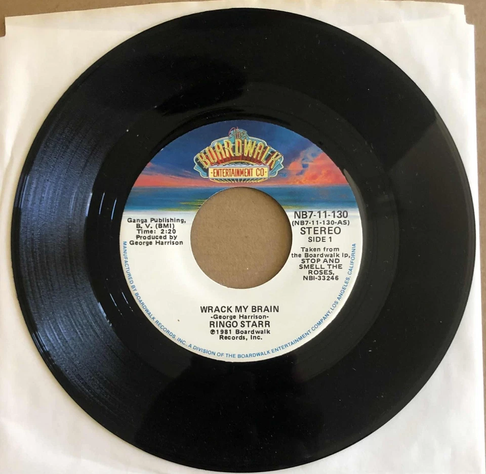 Ringo Starr with HARRY NILSSON Autographed PICTURE SLEEVE 7" 45 1981 Beatles - Image 4 of 4