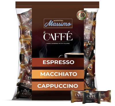 Maestro Massimo Assorted Coffee Candy - Individually Wrapped 7.05 oz Bag, 3mg Ca