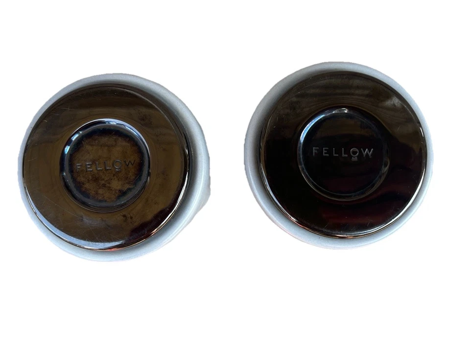 Tazas de arte de leche Fellow Monty - Taza de café con leche de cerámica de doble pared - 11 oz gris con negro Foto 3 de 4