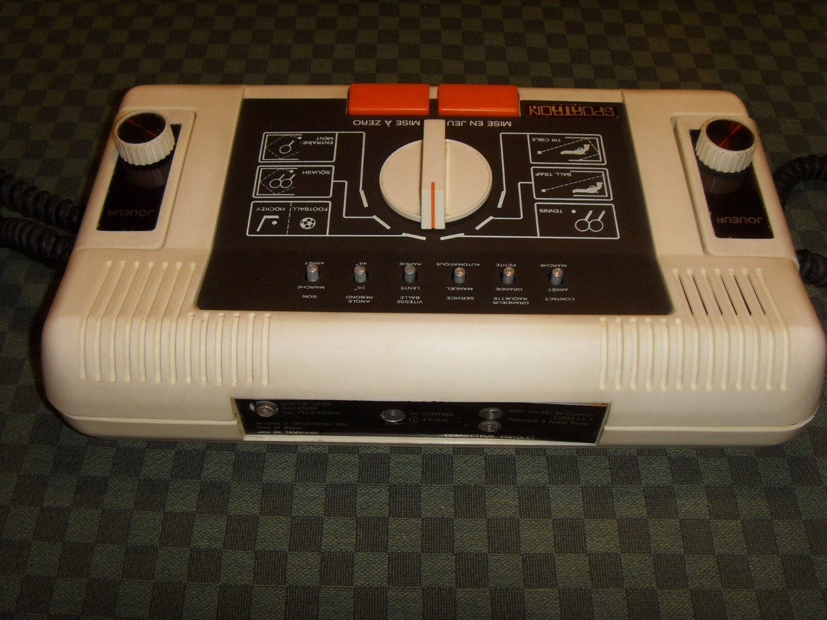 TBE : Ancienne console blanche SPORTRON 1re génération de jeu TBE : Ancienne console blanche SPORTRON 1re génération de jeu