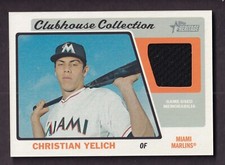 Christian Yelich 2015 Topps Heritage Clubhouse Collection Relics Game Used Black
