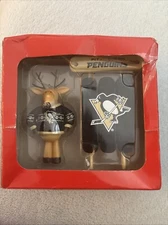 The Memory Co. Pittsburgh Penguins Ornament 2 Pack Sweater Reindeer & Sleigh.