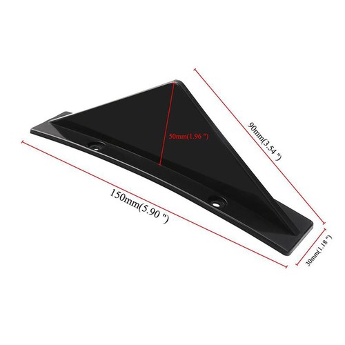 4 PCS Universal Rear Bumper Diffuser Shark Fin Spoiler Lip Splitter Glossy Black - Picture 11 of 14