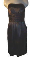 DAVID'S BRIDAL Black Fitted Strapless Bridesmaid Dress Style 83707 Size 4-6 EUC