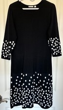 Black and white sweater dress- by EST.1946 -Size small w polka dot hem and cuffs