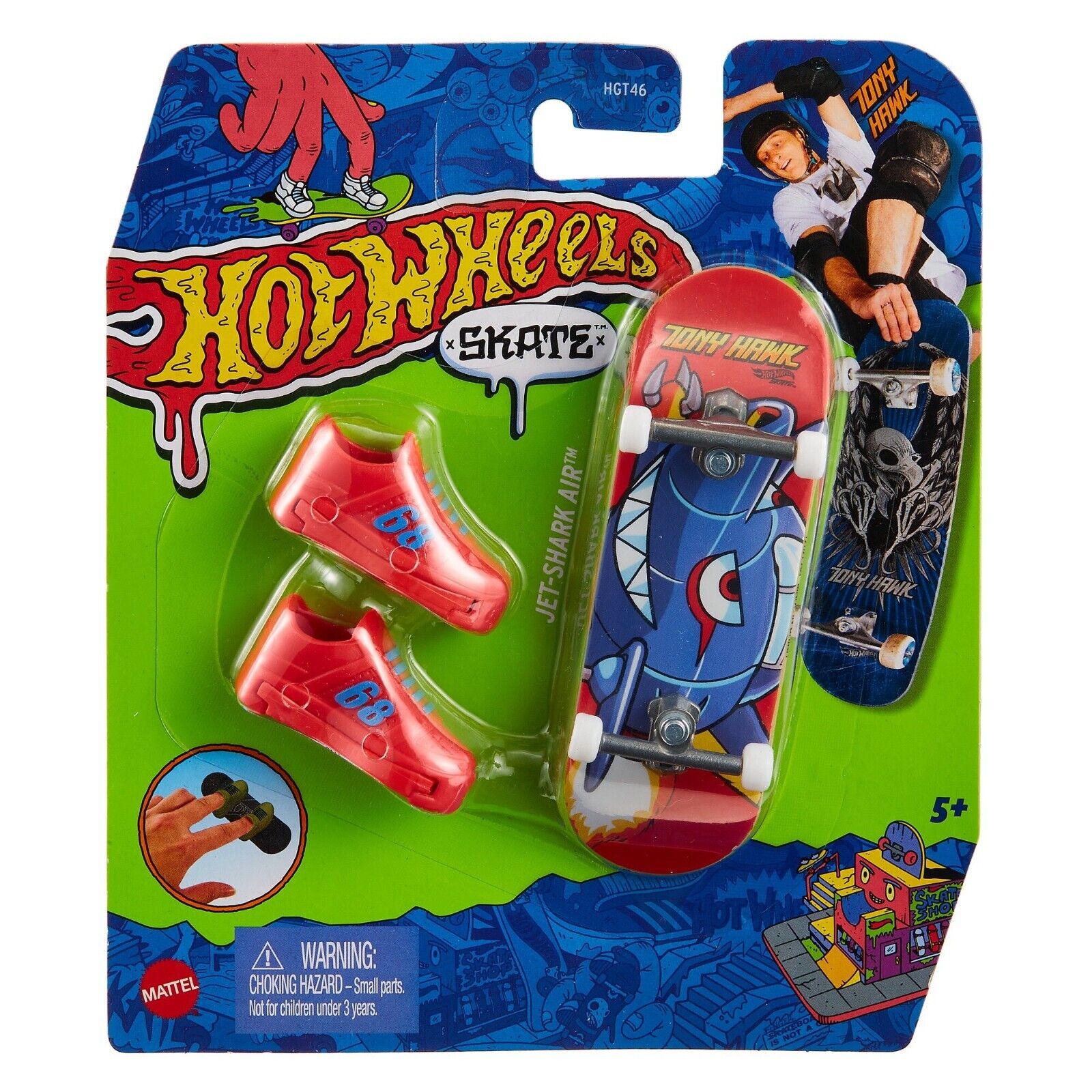 JCÉTÉ23 HOT WHEELS SKATE - TONY HAWK - PLANCHE À DOIGT AVEC SOULIERS  ASSORTIES - CAMIONS, ARMES ET SUPERHÉROS / Tech Deck