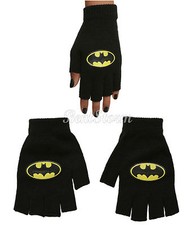 NEW DC Comics Super Hero BATMAN LOGO Dark Knight Knit Fingerless Costume Gloves