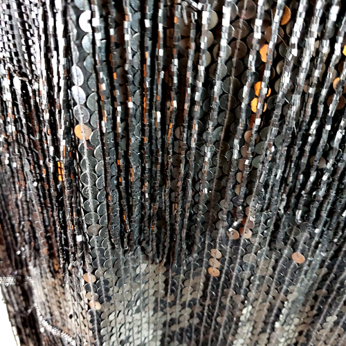 Vintage 80er Scala 2X Seide Perlen Pailletten schwarz 41" bis 38" langes Cocktailkleid - Bild 3 von 11