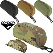 Condor 217 Tactical Sem-Rigid Padded Double Zipper Keychain Ring Sunglasses Case