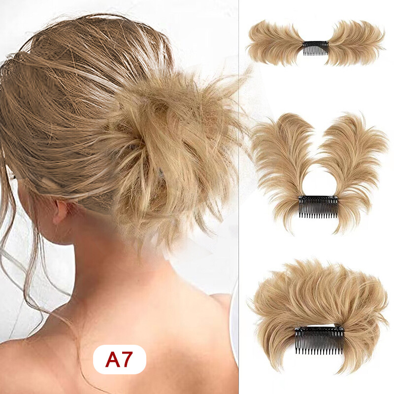 Messy Bun Side Comb Clip In Hair Bun Easy Hairpieces For Women Ladies