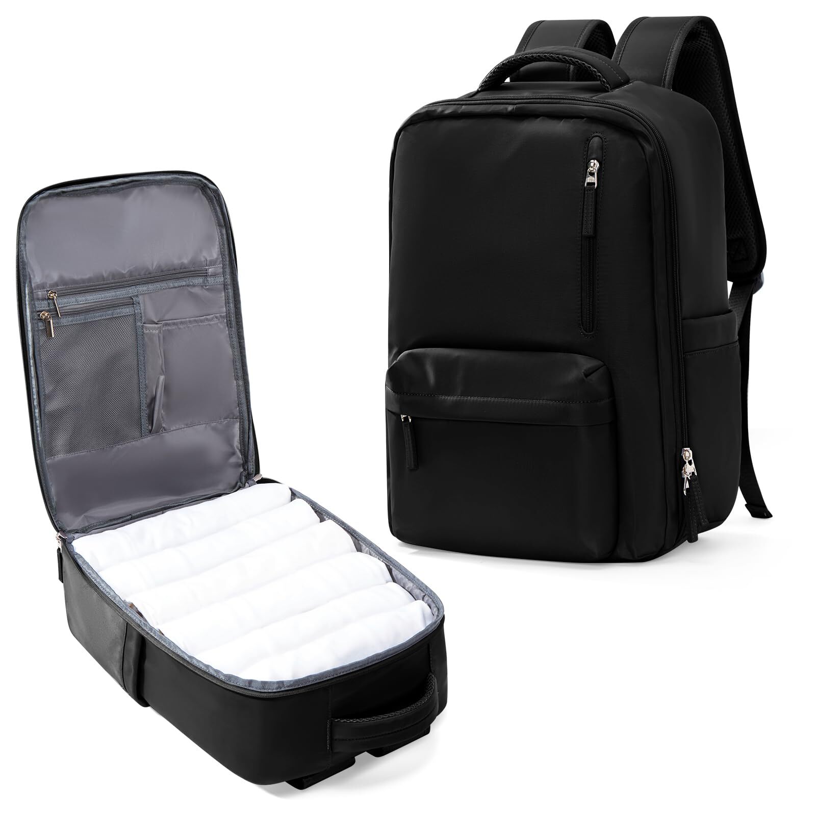Waterproof Travel Backpack with USB Charging for Laptop Carry-On Black-image