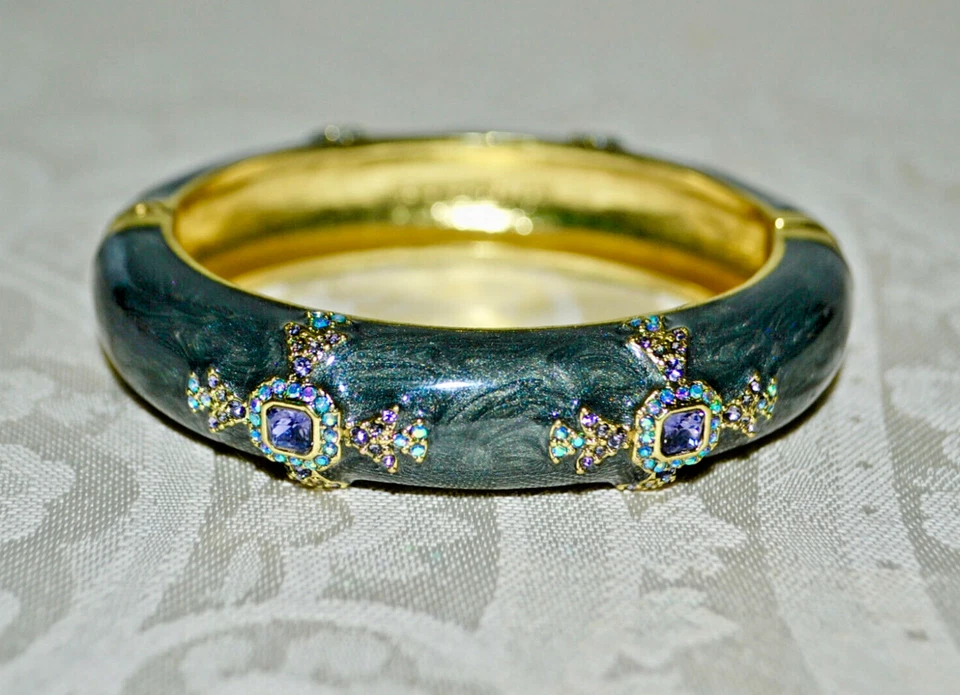 Nuevo $100 HEIDI DAUS Esmalte Día y Noche Brazalete Gris Tanzanita S/M Foto 2 de 4