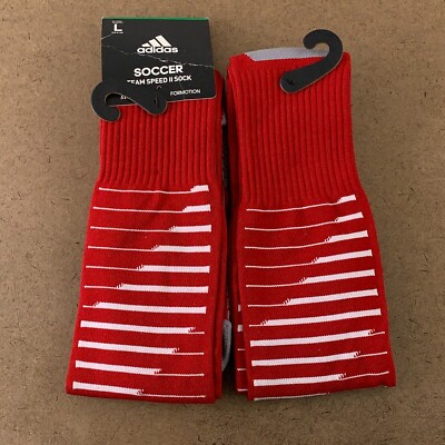 adidas Men's Shoe Size 9-13 Power Red Team Speed OTC Soccer Socks Pair  NWT
