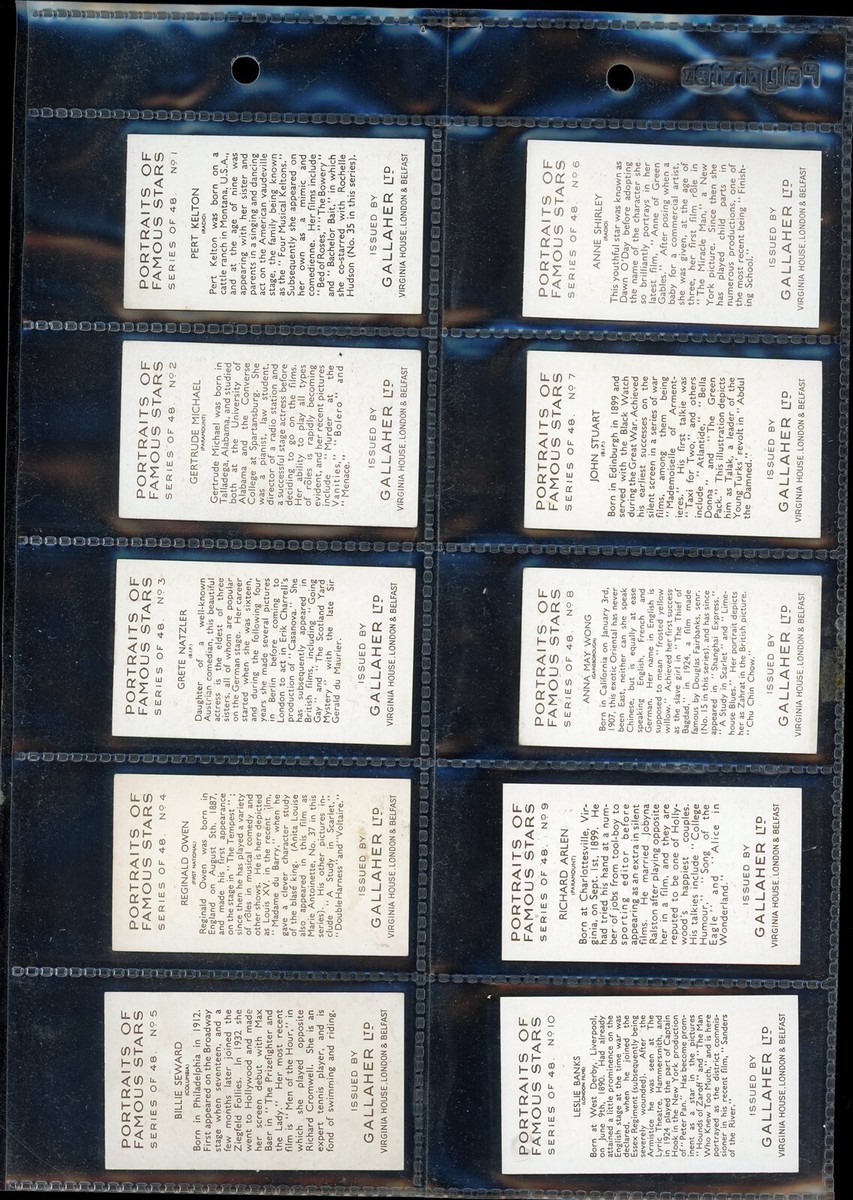 gallaher cigarettes price list 1935 Stars of Screen & Stage Park Drive #12 Owen Nares Gallaher's Mild De Luxe 