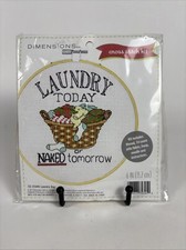 Dimensions Cross Stitch Kit  LAUNDRY Today Or NAKED Tomorrow   6 inch