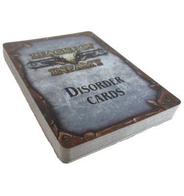 LEAGUE OF INFAMY Kickstarter Box DISORDER CARDS Mantic Games NEW!!