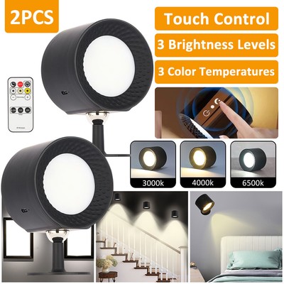 2PCS Rechargeable LED Wall Mounted Reading Lamp Remote Control Wall Lamp