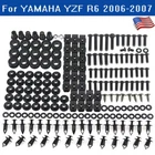 US Stock For Yamaha YZF R6 2006-2007 Stainless Fairing Bolts Screws Kit Black
