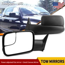 Manual Flip up Tow Mirrors for 1994-1997 Dodge RAM 1500 2500 3500 w/ Convex