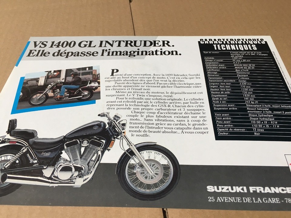 Suzuki VS1400GL Intruder 1400 GL Prospectus Catalog Advertisement