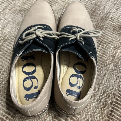 1901 Black/Tan Leather Lace Up Oxfords Dress Shoes Men display picture 2