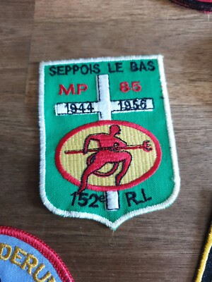 écusson patch brodé 1985 Seppois Le Bas M.P 152e R.I.Les Diables Rouge ...