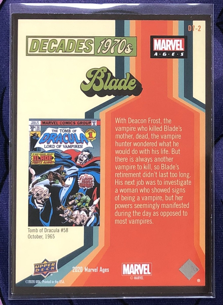 Blade D7-2 - Marvel Ages Decades 1970s Foil Insert SP Upper Deck