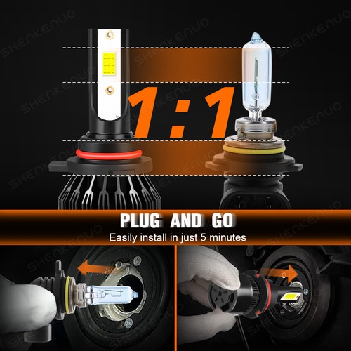 For Dodge Ram 1500 2500 2013-2015 w/projector 9012 LED Headlight Bulbs Low Beam - Picture 8 of 14