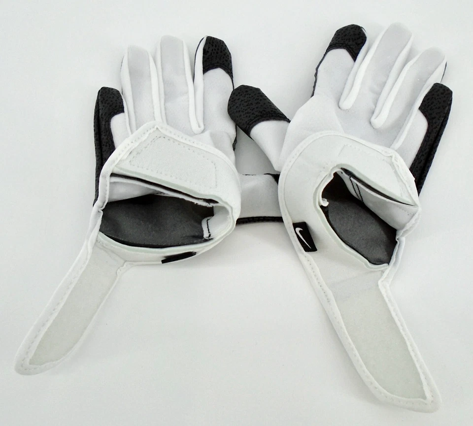 Nike Alpha Batting Gloves Youth Medium White/Black/Silver - Image 4 of 4