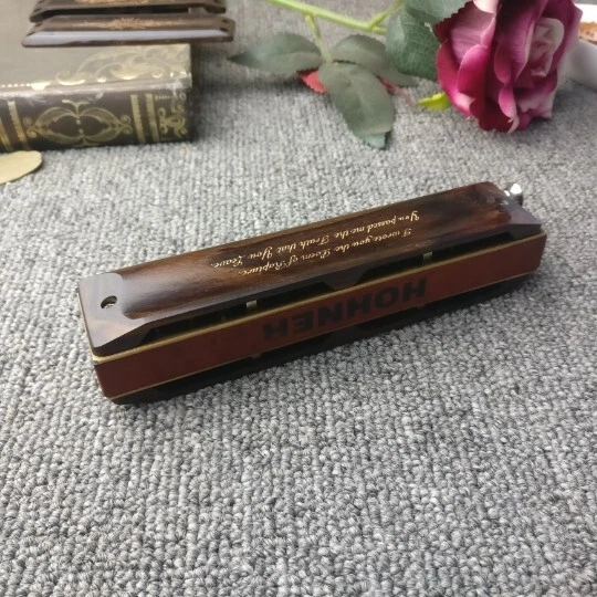 New Handmade Sandalwood Cover Plate for HOHNER 270 chromatic DIY Harmonica - Image 3 of 4