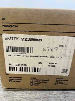 Emtek 5122LURHUS19 Luzern Keyed Lever READ