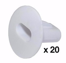 Plastic Hole Tidy Wall Grommet Sky twin Double Coax Aerial Cable Entry WHITE x20