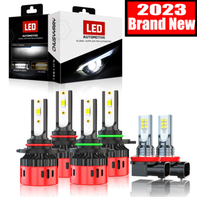 For Mitsubishi Lancer 2008-2015 Combo LED Headlight Fog Light Bulbs Kit 6000k