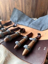 Handforged Carving Set,Woodcarving kit with Leather Sheath,Carving Knives