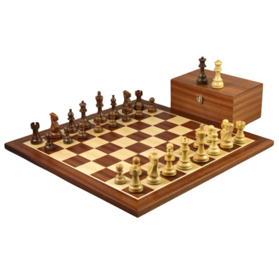 Mahagoni Schachspiel 21 Zoll mit gewichtetem Sheesham Atlantic Classic Staunton Ches