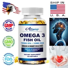 Omega 3 Fish Oil Capsules Triple Strength Joint Support  EPA & DHA