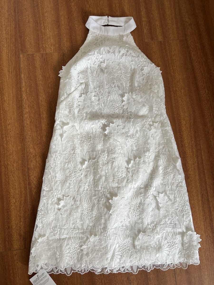 Abercrombie & Fitch Off White Lace Open Back Mini Dress Embroidered XSmall NWT Abercrombie & Fitch Off White Lace Open Back Mini Dress Embroidered XSmall NWT