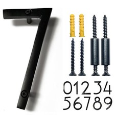 6-inch Black Floating House Number 7 Modern Aluminum Outdoor Address Sign