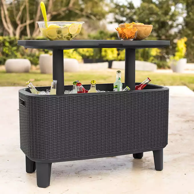 Keter Bevy Bar Table Cooler Box Combo 56L Chiller Weatherproof UV Protected
