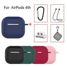 5-in-1 Case For Airpods 4th Gen Shockproof Silicone Cover with Keychain